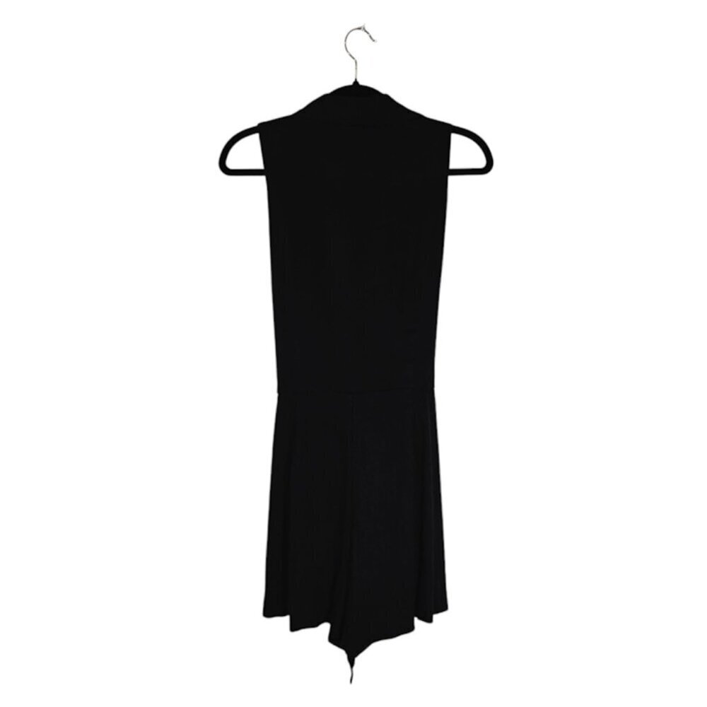 Antonio Melani Shorts Romper Size 10 Black Linen Blend Belt Preppy Chic - Picture 2 of 7